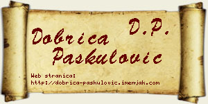 Dobrica Paskulović vizit kartica